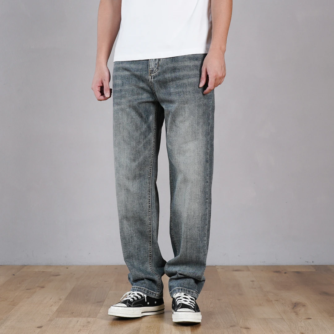 SEVENTH/第七路【宽松直筒】夏季薄款水洗复古怀旧蓝高端牛仔裤男