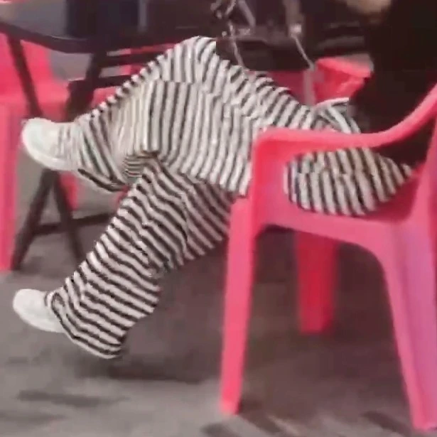 《竖》2025春季新款黑白条纹高腰垂感窄版阔腿裤直筒抽绳拖地长裤