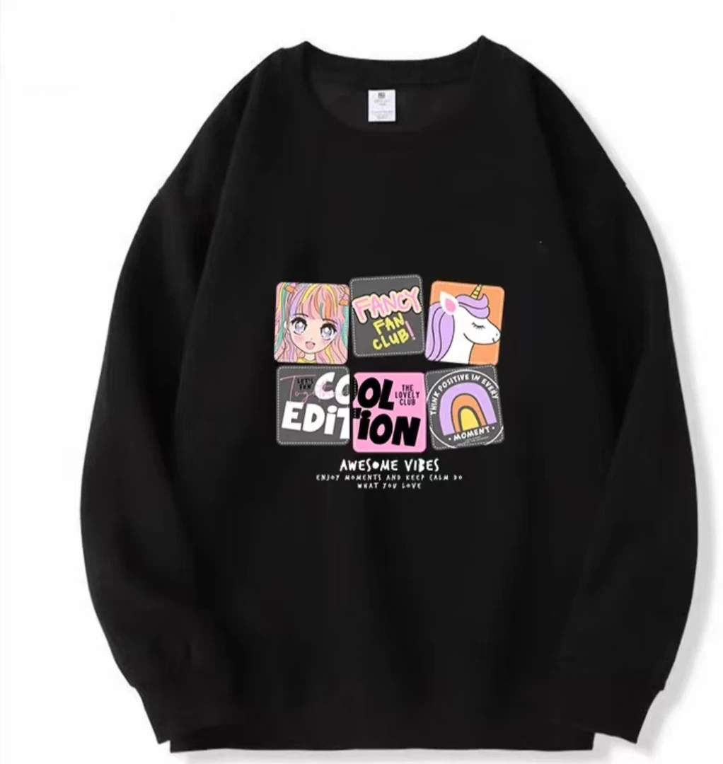 2024年潮流秋冬时尚运动休闲印花加绒圆领卫衣男女同款