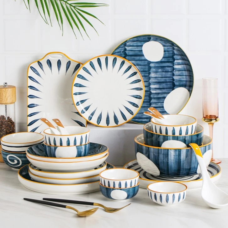 高颜值日式餐具套装碗盘家用组合一人食碗筷套装餐具碗碟套装家用