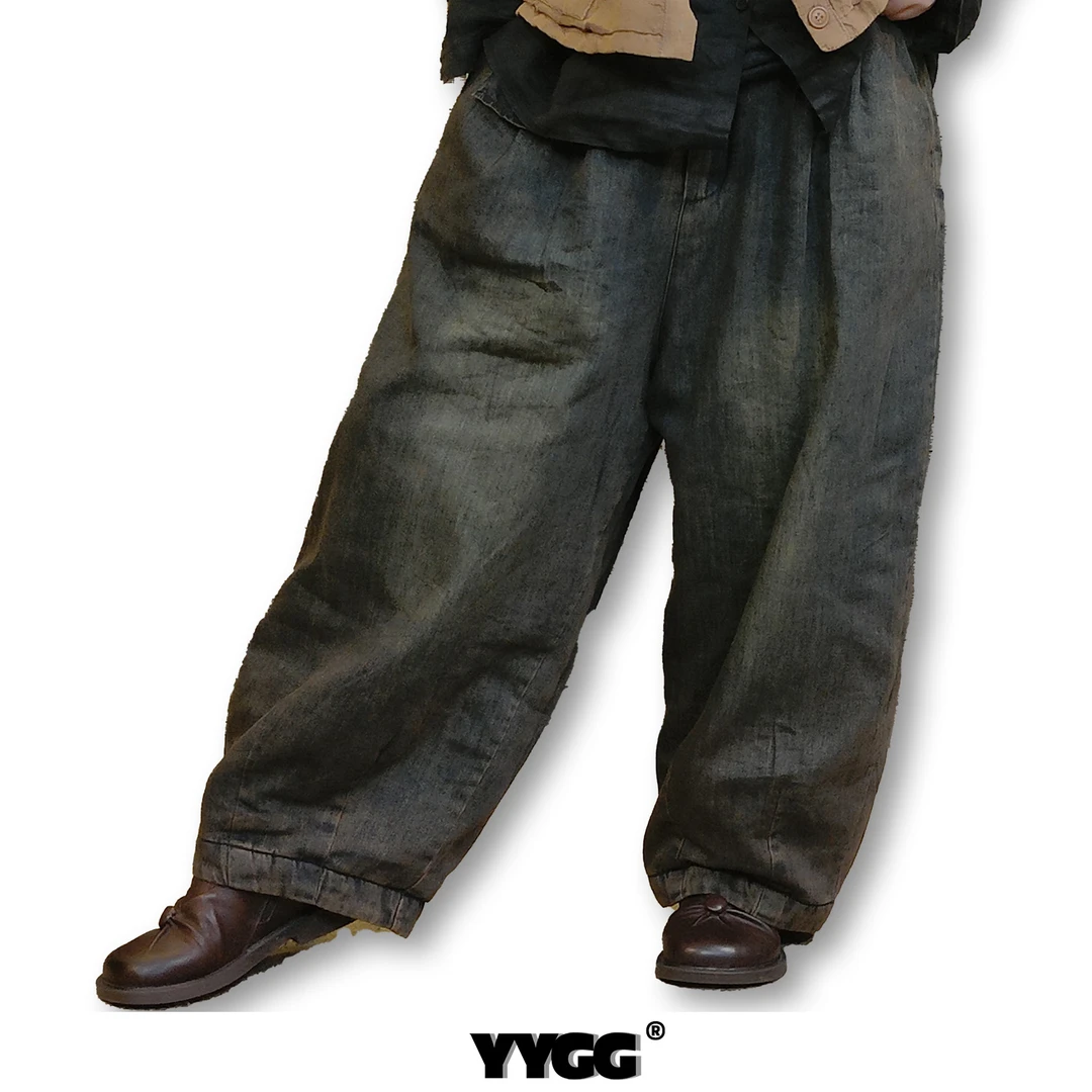YYGG【炒色做旧老爹棉裤】24冬炒色做旧老爹牛仔加厚棉裤1208