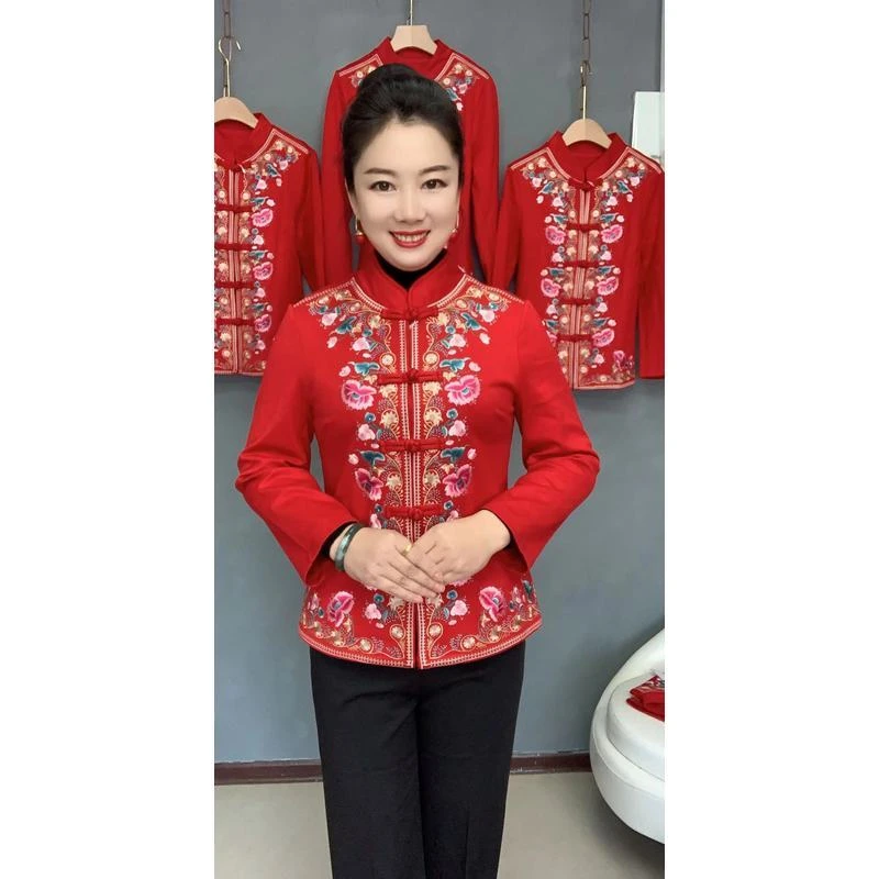 秋季新版民族风刺绣短版开衫外衣