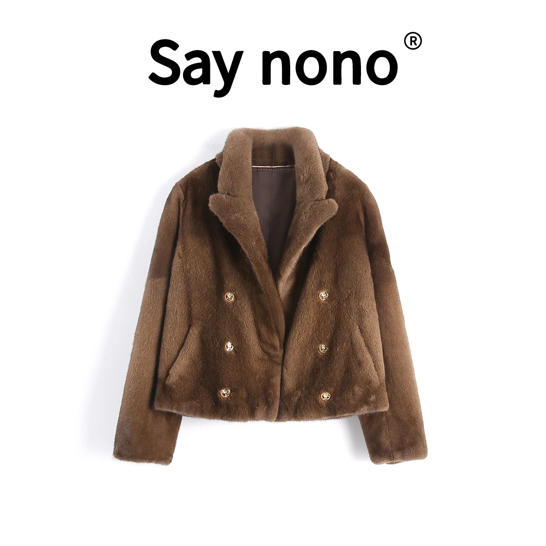 懒猫nono│Saynono 轻奢进口_高定天鹅绒短二水貂皮草/MDL246216