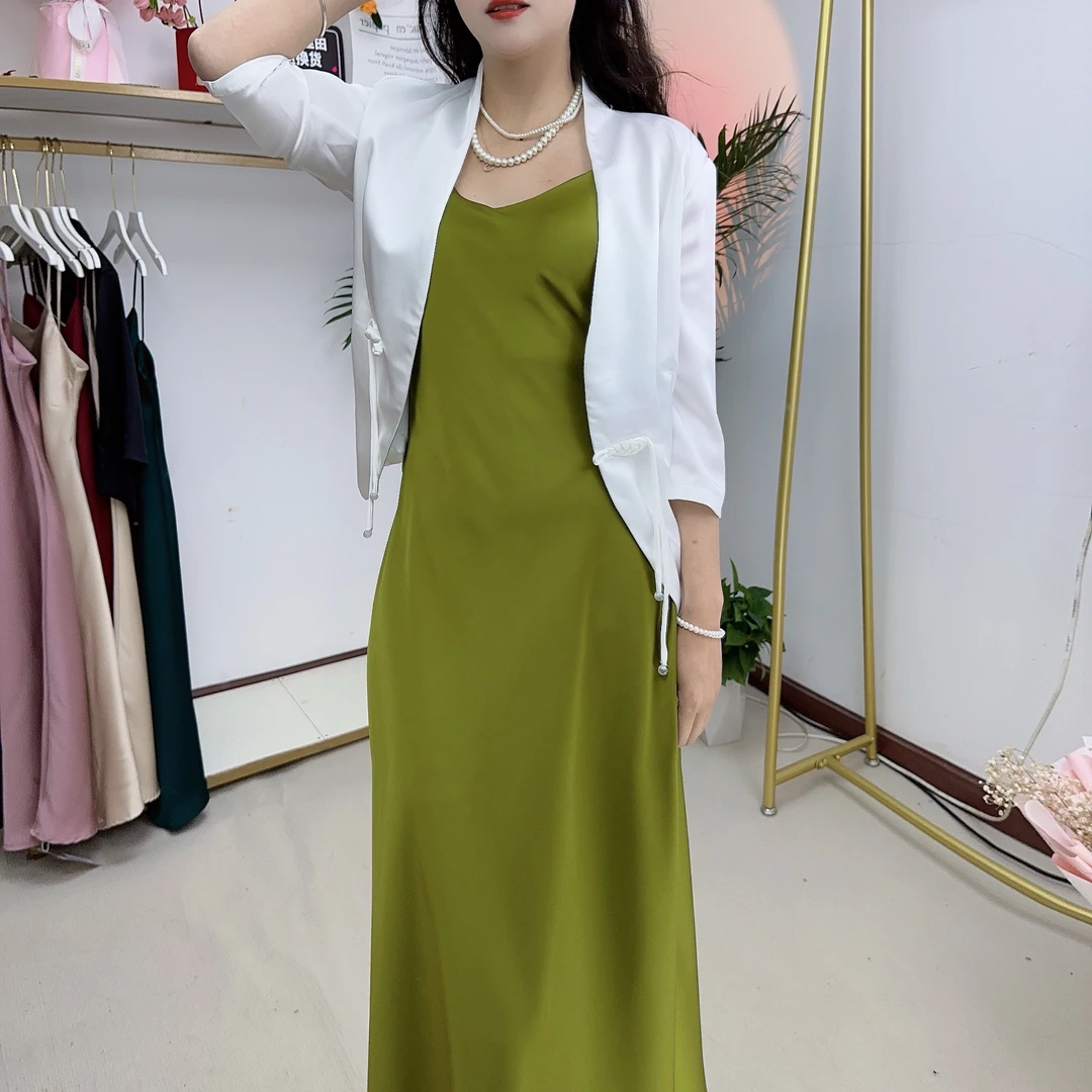 【花蕊夫人】流光鱼尾裙显腰身重磅华尔锻软糯气质优雅性感女王范