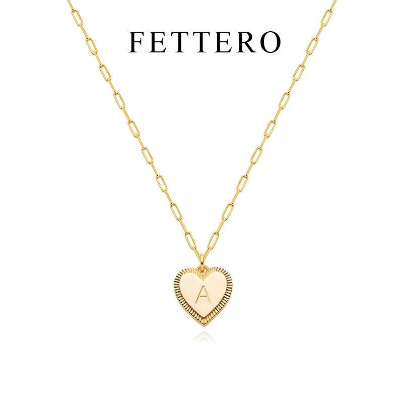 fettero 铜合金项链 【爱心字母项链】高定设计时尚气质百搭饰品