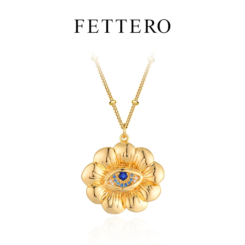 fettero 铜合金项链 【太阳花眼睛项链】气质时尚坠链欧美百搭吊坠