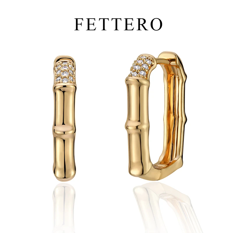 fettero 铜合金耳饰 【3竹节耳环】高定设计时尚个性小众气质耳饰