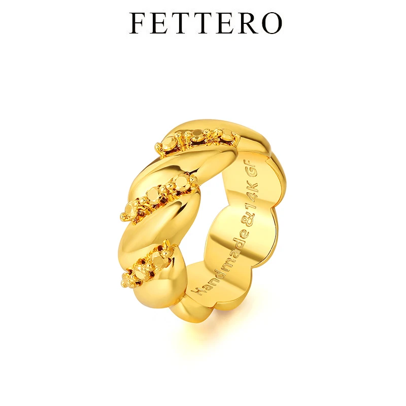 fettero 铜合金戒指 【柳叶戒指】时尚复古欧美小众百搭个性ins