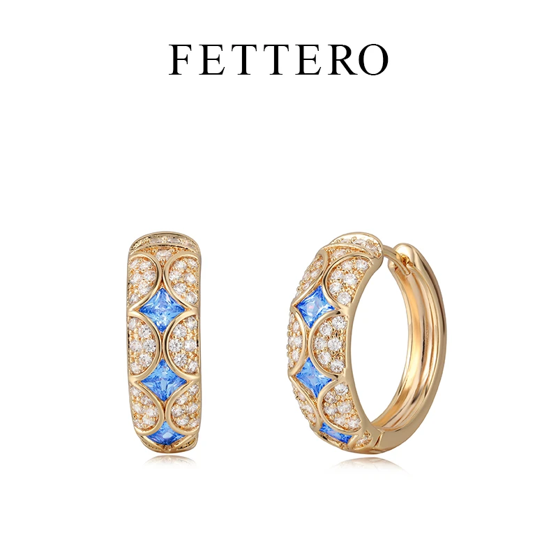 fettero 铜合金耳饰 【金色双条波浪线耳环】气质轻奢百搭法式
