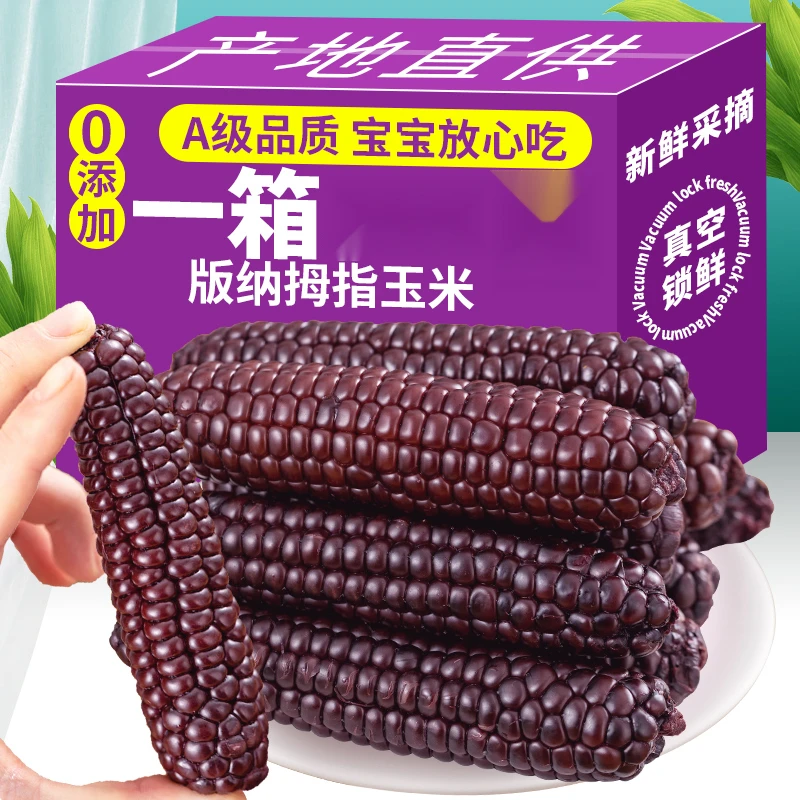 西双版纳特产美食紫香糯拇指黑玉米花青素减代餐脂低饱腹卡健身