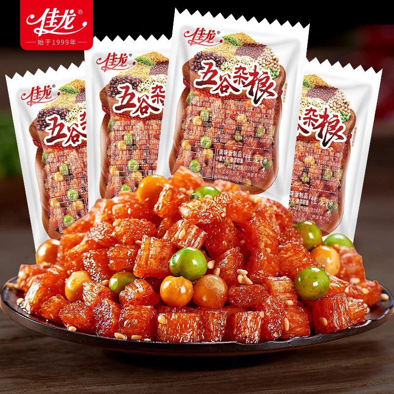 佳龙五谷杂粮单身辣条豆皮素肉儿时怀旧麻辣面筋校园宿舍小零食