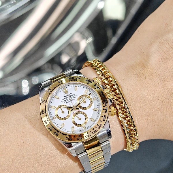 90新 劳力士 宗钦名表/116503间金白面迪通拿/二手20年新卡全套