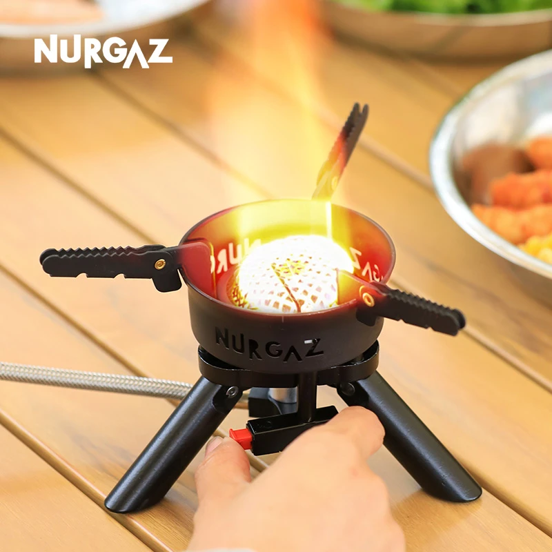 炉客NURGAZ露营炉具分体式折叠炉头带电子打火气炉便携猛火炉防风