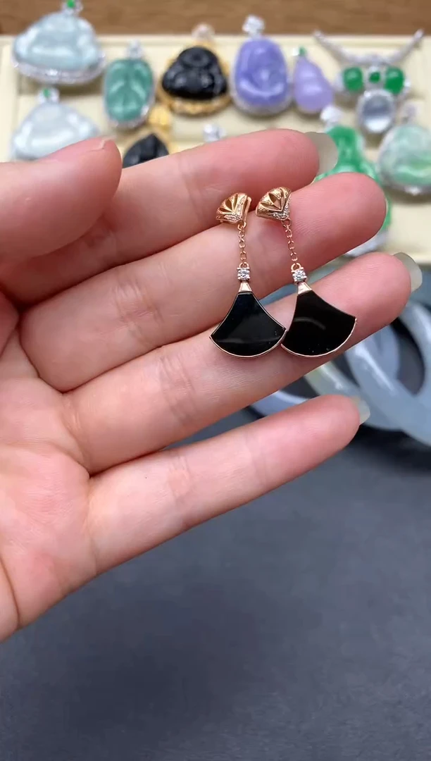 【闪购商品】翡翠耳饰18K金镶嵌476-多人