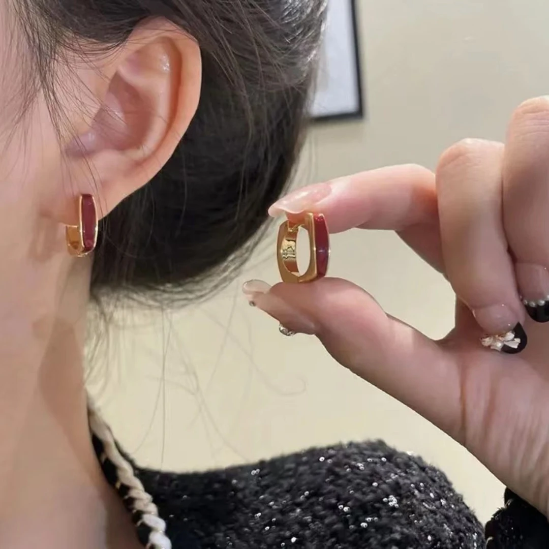 钛钢耳饰 新款时尚气质百搭方块耳扣简约素款法式冷淡风女士耳环