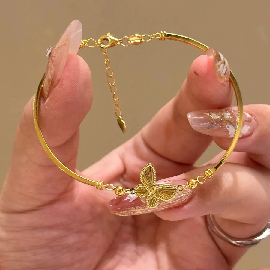 铜合金手链 2025新款轻奢时尚超仙镭射蝴蝶手链女气质仙气百搭ins