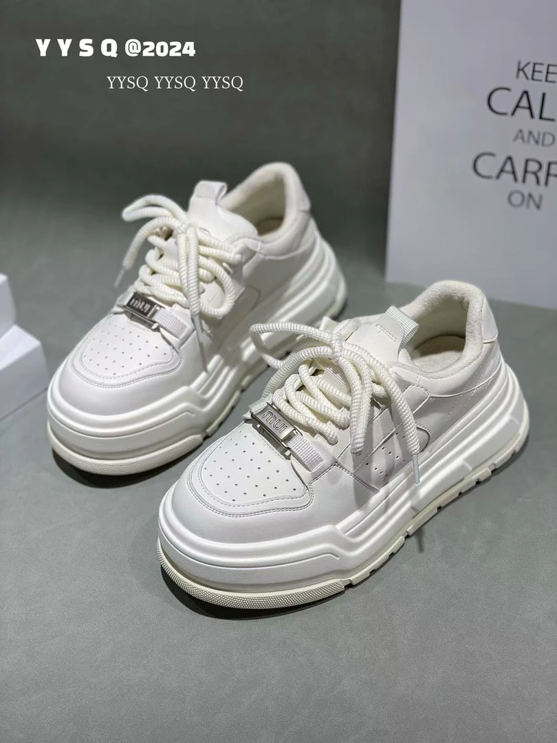 厚底系真皮小白鞋新款运动休闲增高百搭加绒板鞋