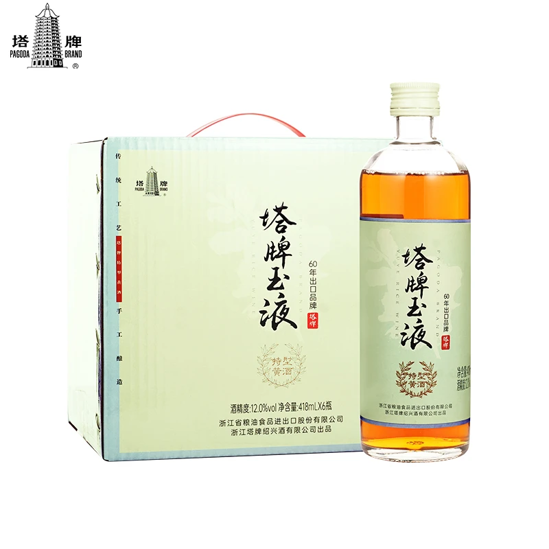 *塔牌黄酒五年冬酿418ml*6瓶整箱礼盒装花雕糯米半甜传统手工黄酒