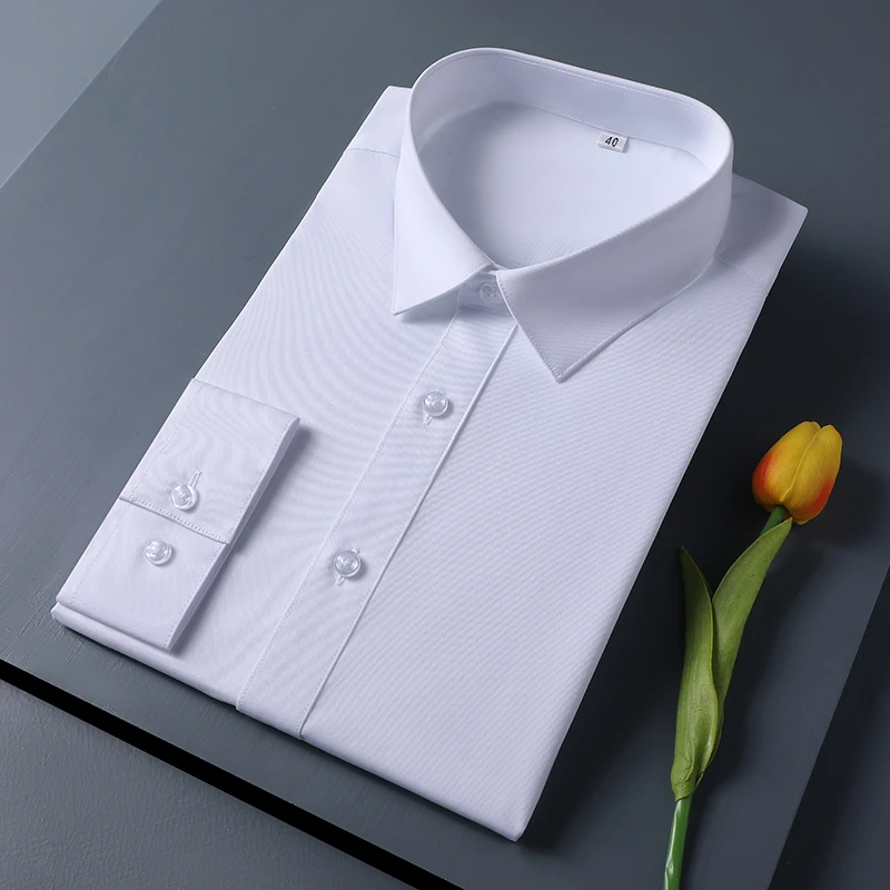 新款竹纤维商务正装职业装男士衬衫上班浅蓝色长袖衬衣销售工作服