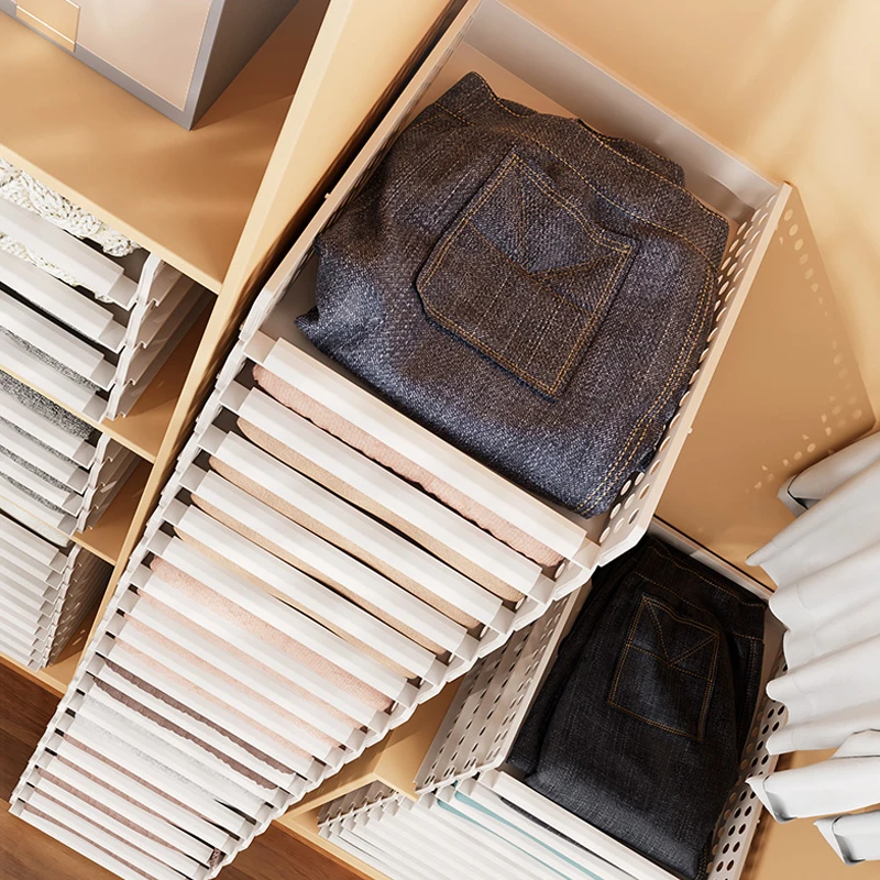 衣柜整理架叠衣服t恤裤子牛仔裤短袖分层收纳神器毛衣折衣服分类
