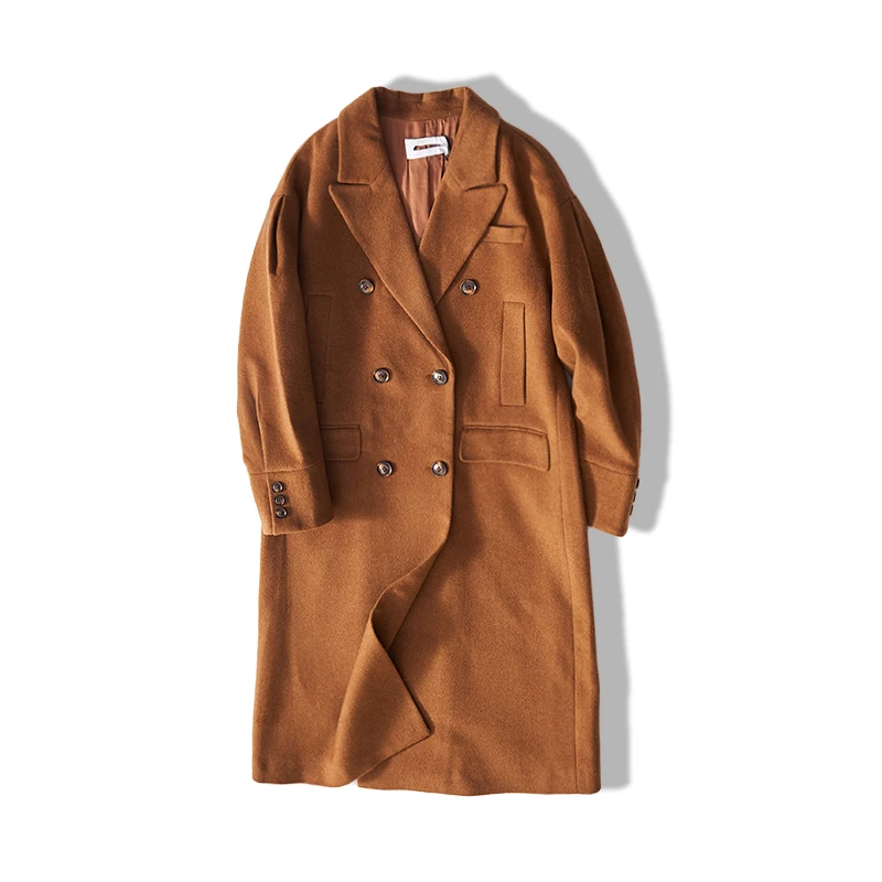 B026 双排扣中长款大衣3WQ040