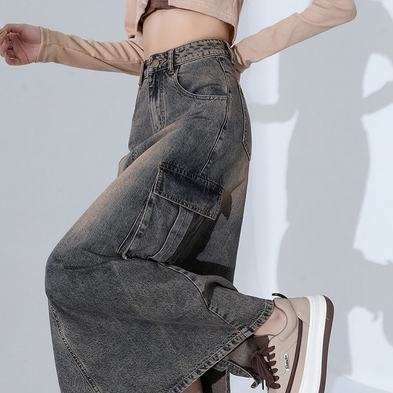 (周）十三行新款ins百搭时尚包臀显瘦半身裙牛仔复古网红韩版高腰