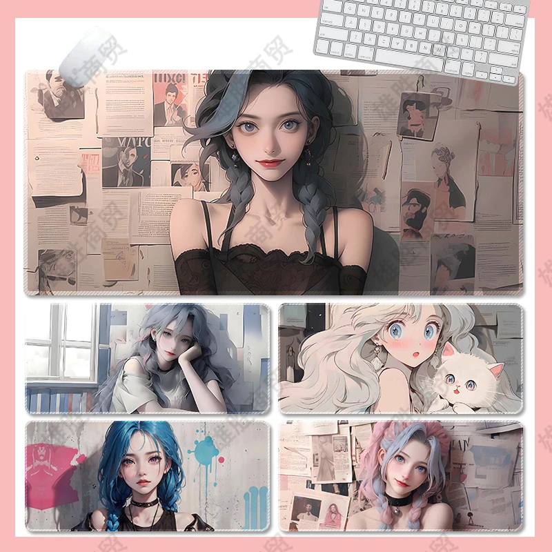 【福利款】加厚加大卡通动漫电竞游戏橡胶防滑桌垫锁边鼠标垫金克斯