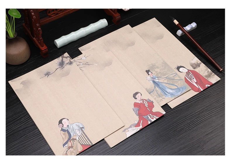 【仕女雅韵】蜡染小楷作品纸 半生熟宣纸书法作品纸 毛笔小楷专用纸