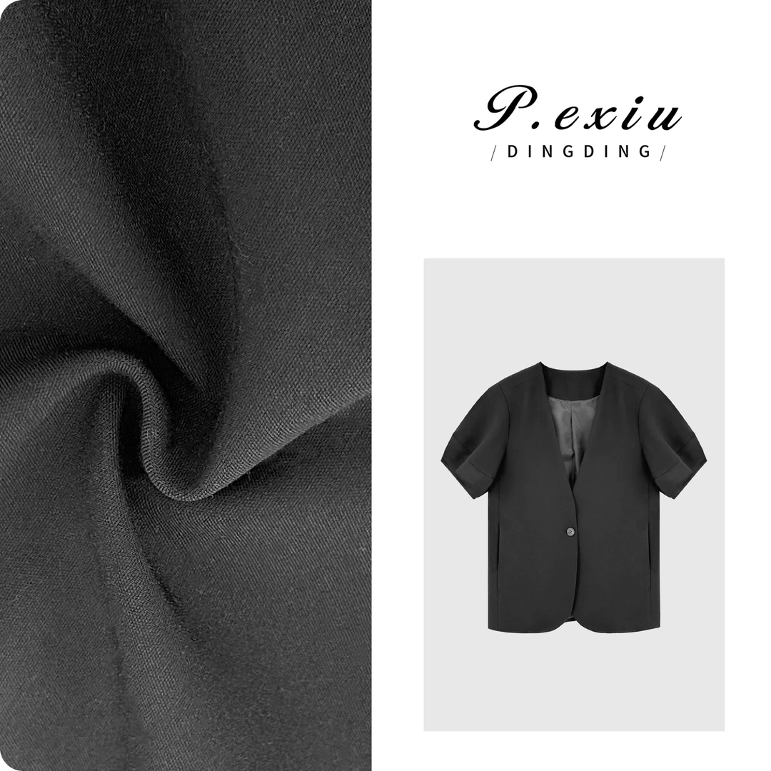 PanYiXiu/潘依绣【云朵花苞】高级感立体剪裁泡泡袖短袖西装 20911T