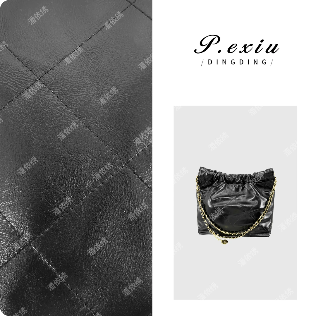 PanYiXiu/潘依绣头层牛皮流浪包菱格链条包手提单肩包 CF1730