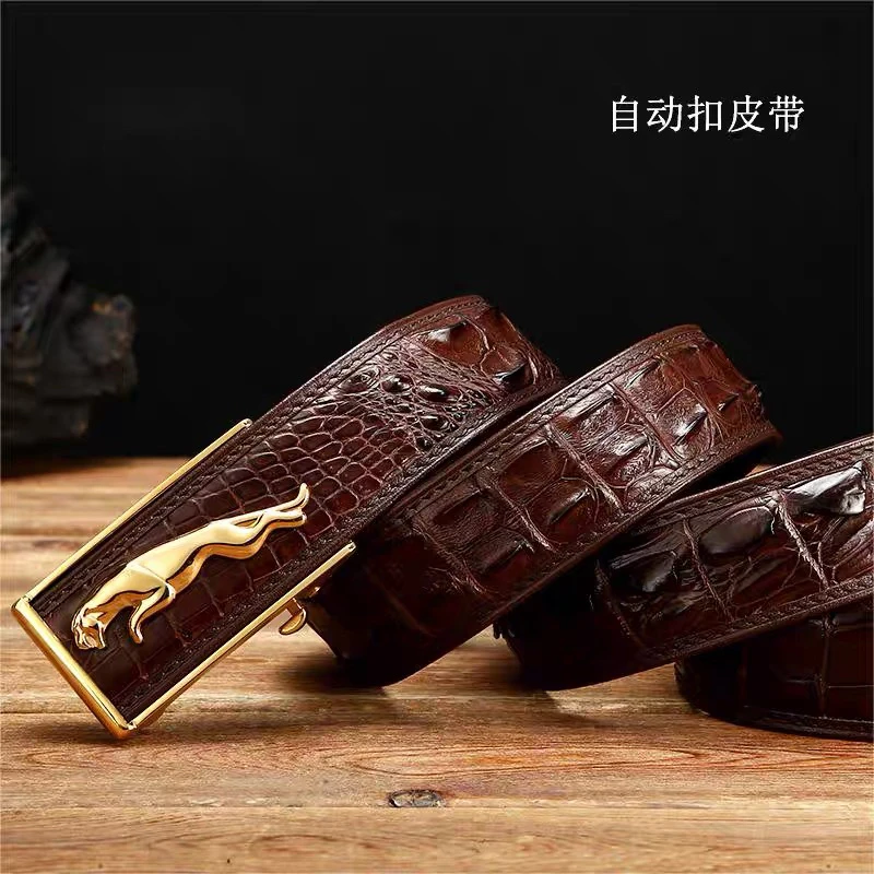 正宗暹罗男士商务休闲鳄鱼皮带3.8宽