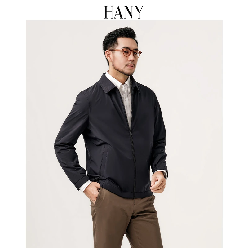 HANY【高品质加厚】2024行政夹克男士休闲外套商务公务员通勤上衣