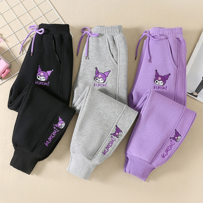 女童洋气运动裤秋冬款外穿加绒加厚休闲裤子中大儿童冬季卫裤长裤