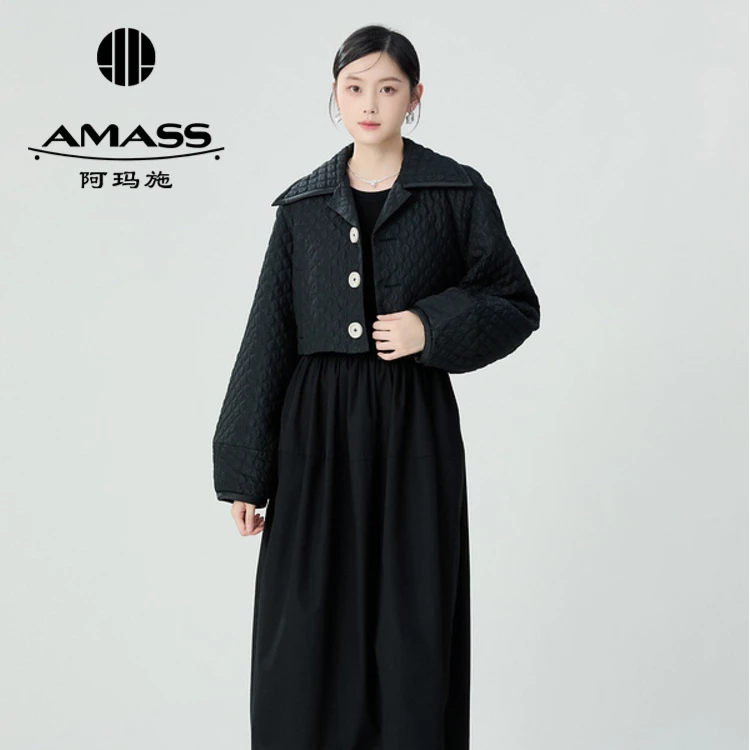 AMASS阿玛施2024品质专柜正品翻领短款宽松外套 阿玛施5400658