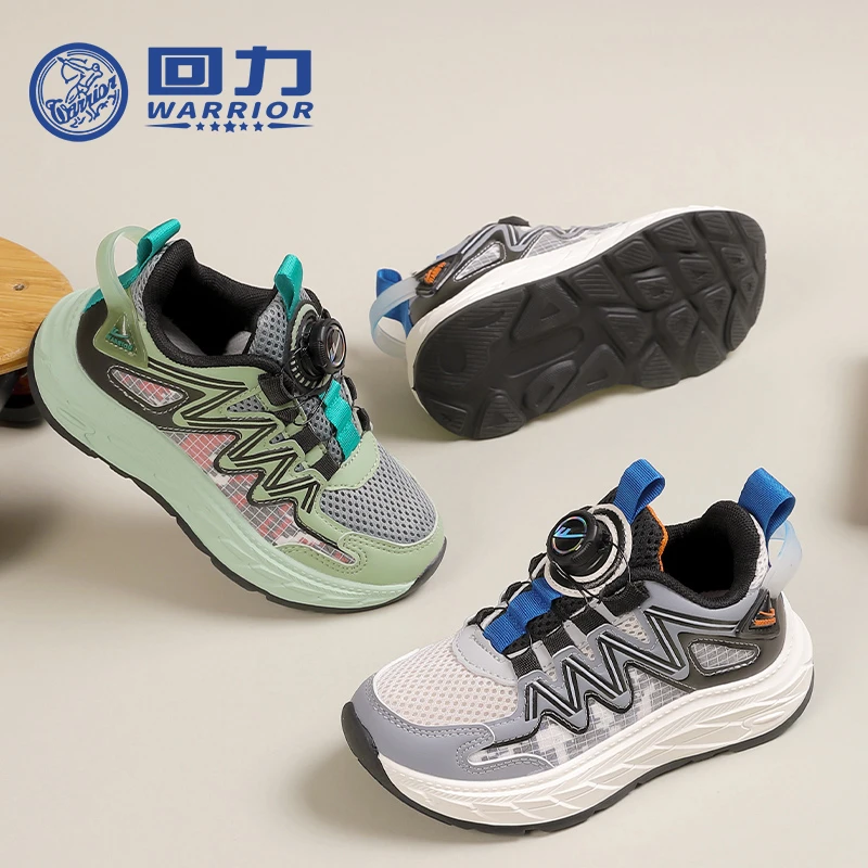Warrior/回力春秋新款2024男童潮鞋中大童透气网面舒适运动鞋1696