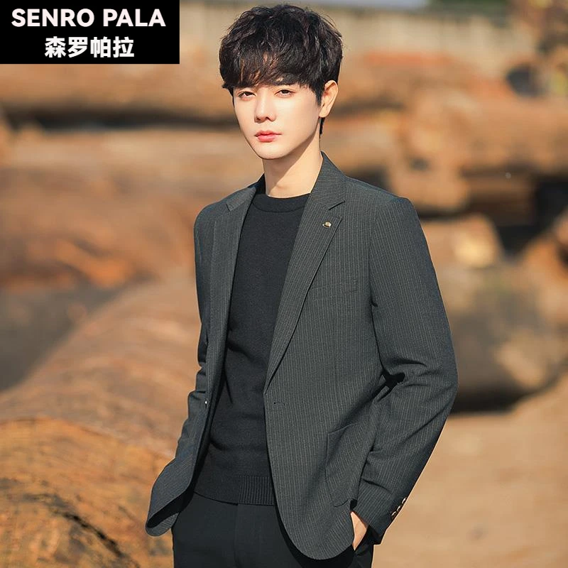 SENRO PALA条纹西装男潮流外套上衣商务休闲职业正装成熟稳重痞帅