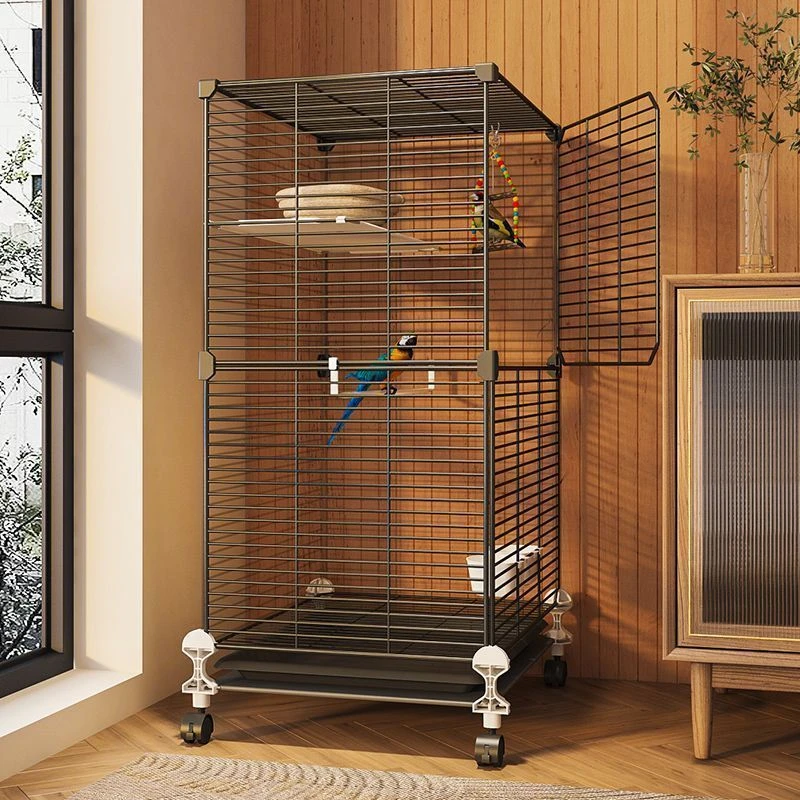 鸟笼加粗加厚加密鹦鹉虎皮玄凤专用大号别墅牡丹八哥珍珠鸟窝