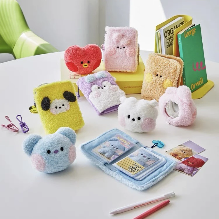 ins爆款毛绒小熊狗狗一宫格卡册3寸拍立得相册爱豆韩系卡包收纳册