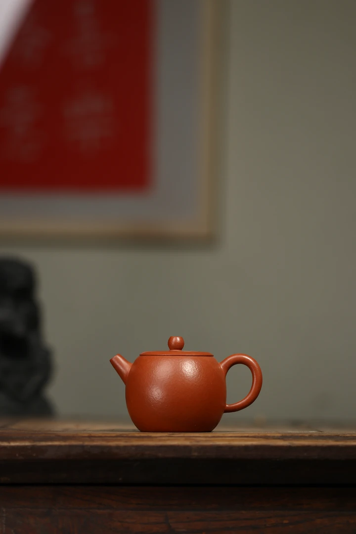 巨轮朱泥130毫升宜兴紫砂壶茶具家用茶壶原矿名家纯手工功夫茶器