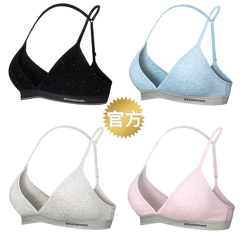 STONEMEN时尚性感法式无钢圈薄款美背三角固定杯内衣内裤彩点星空