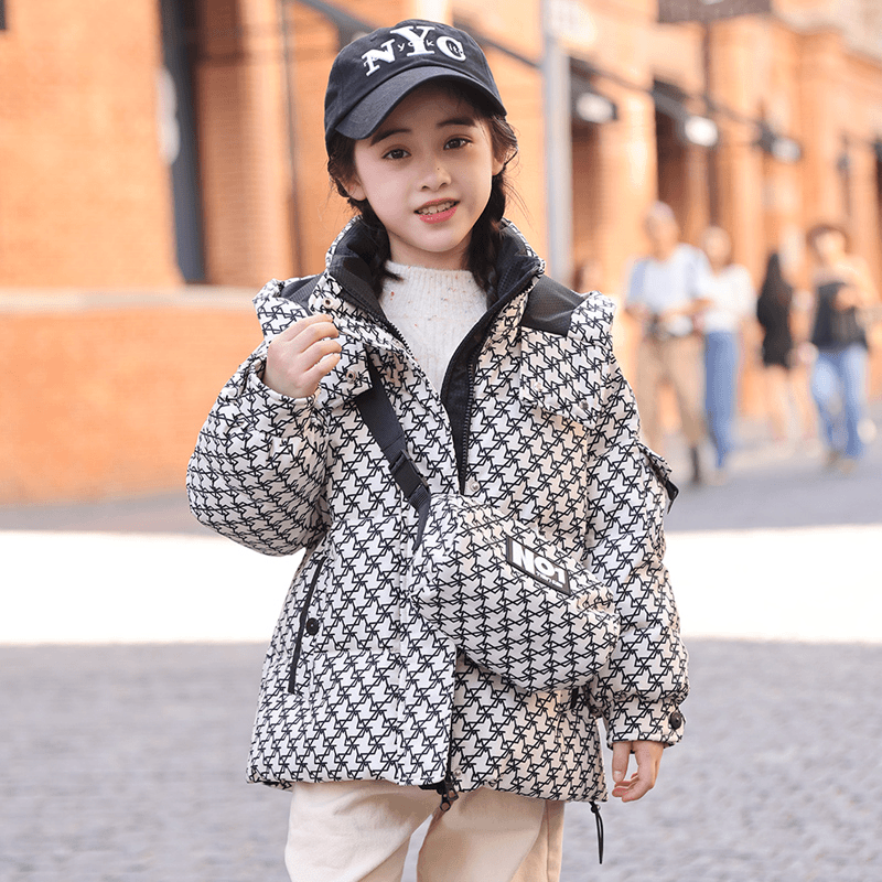 儿童羽绒服女童中长款2023新款洋气冬季加厚中大童女孩保暖外套