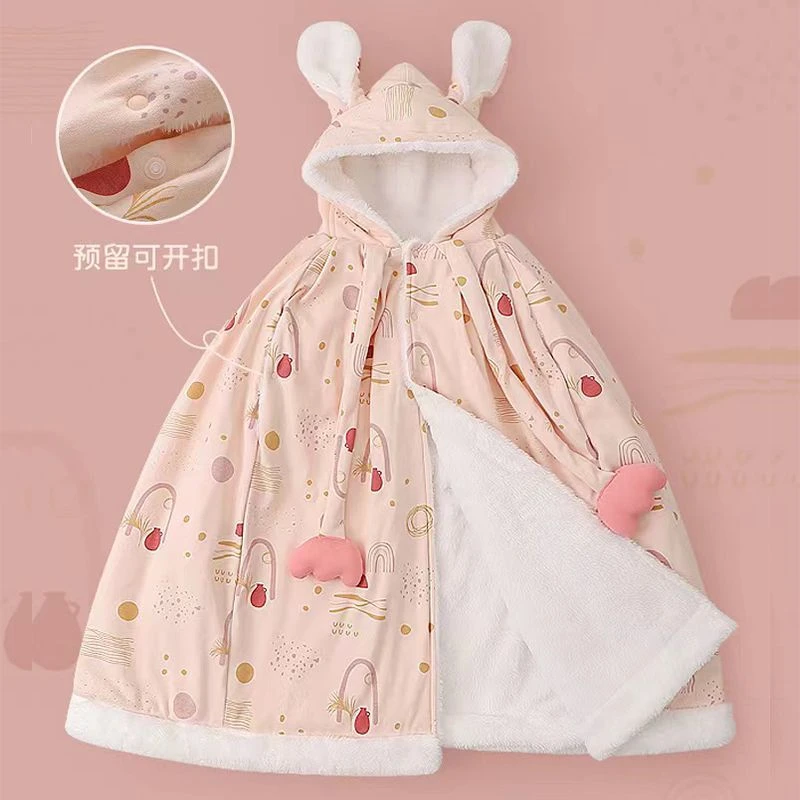 【AW】婴儿斗篷秋冬外出挡风被加厚女公主宝宝披风儿童冬季出门防