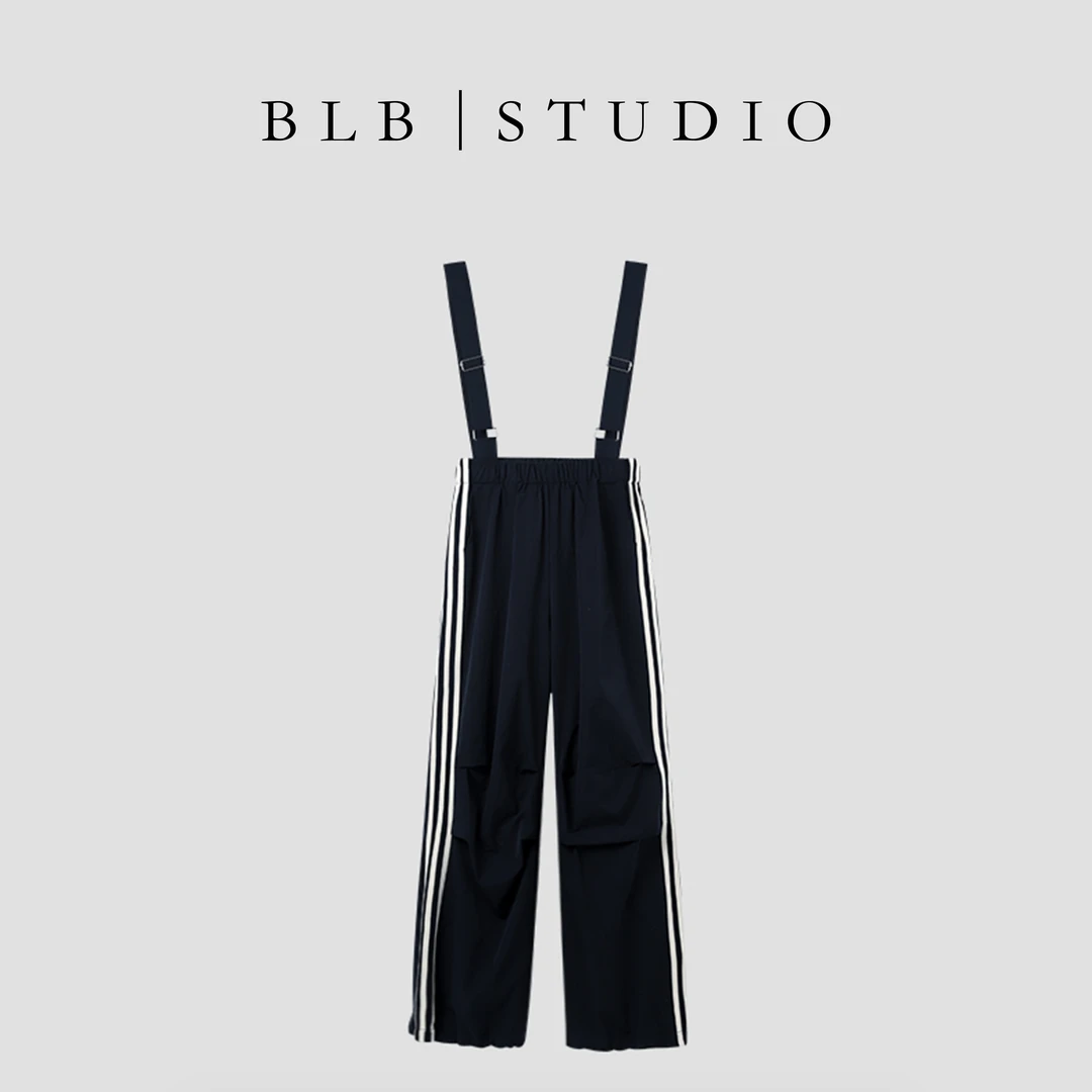 【BLB•板老板】  2024夏季时尚新款休闲宽松背带长裤1156-1