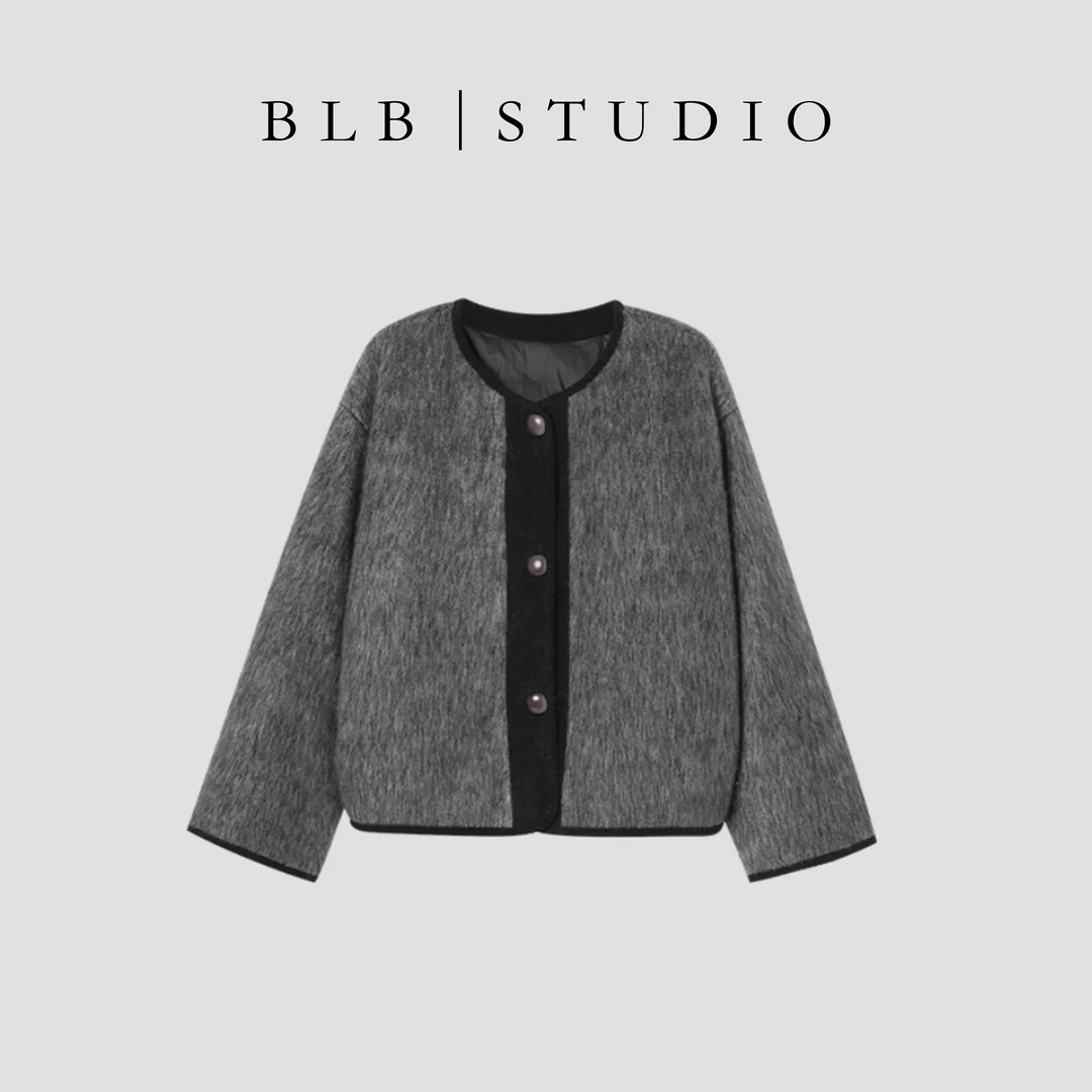 【BLB•板老板】 秋冬季呢子大衣内胆羽绒高级感宽松外套 1724