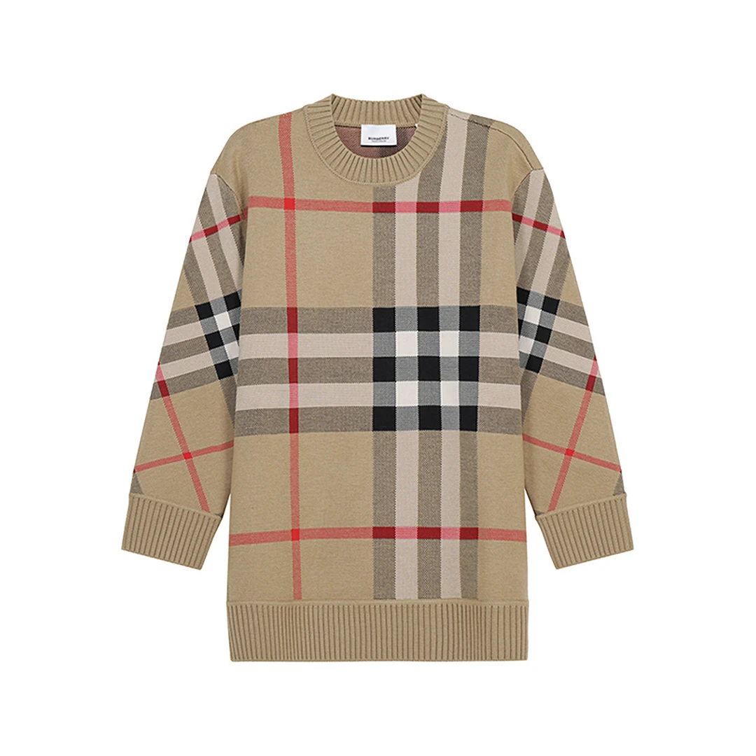 BURBERRY/博柏利【秋冬时尚】经典格纹提花羊毛针织衫男女同款外套