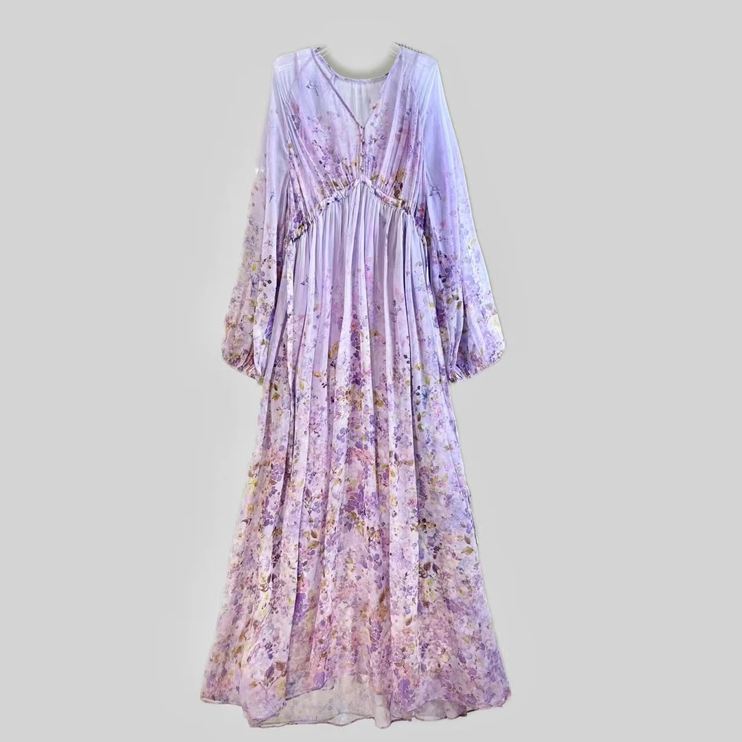 【2024-文文】重磅100桑蚕丝连衣裙YR24D127-13