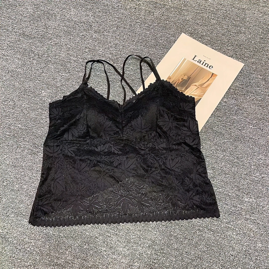 3300新款枫叶蕾丝性感美背内搭吊带背心