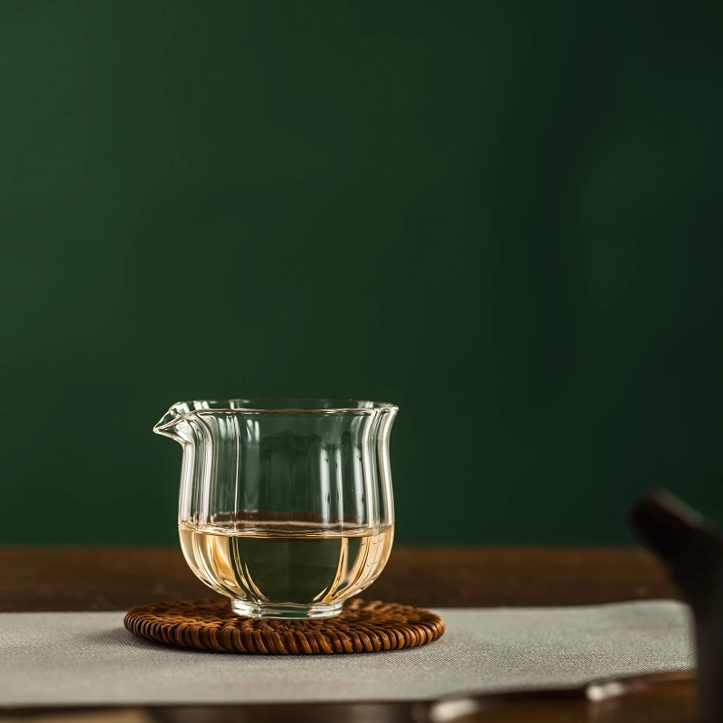 偶得天成手工高档日式耐热透明家用小号岩茶茶道配件公道杯分茶器