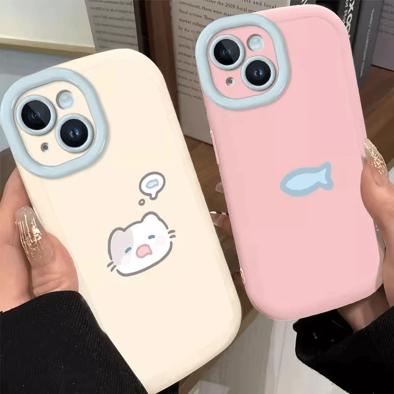 小猫想小鱼适用iPhone1514promax手机壳苹果111213防摔xsxr软-XQ