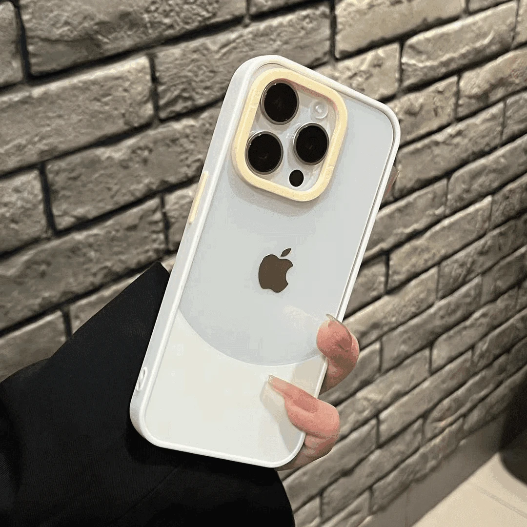 透明拼接适用苹果15promax手机壳iPhone14简约12/11撞色套
